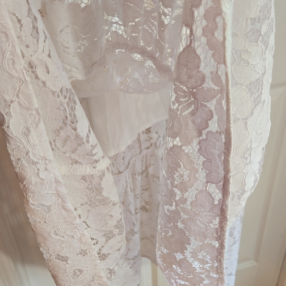 136. New Sugarlips White Lace Tiered A-Line Midi Skirt Size Large - Picture 6 of 8